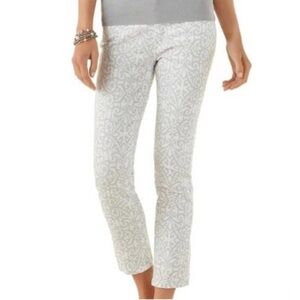 WHBM White House Black Market Scroll Print Slim Ankle Jeans